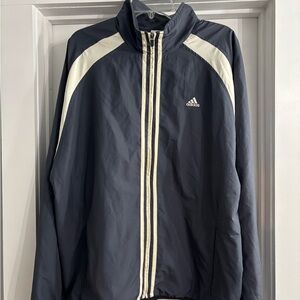 Adidas ClimaProof Men's Dark Gray and Cream Windbreaker